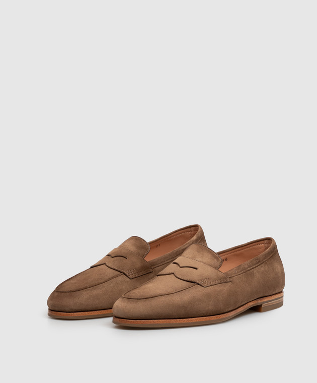Santoni Коричневі замшеві лофери WUNY72357SI8NAEA зображення 2