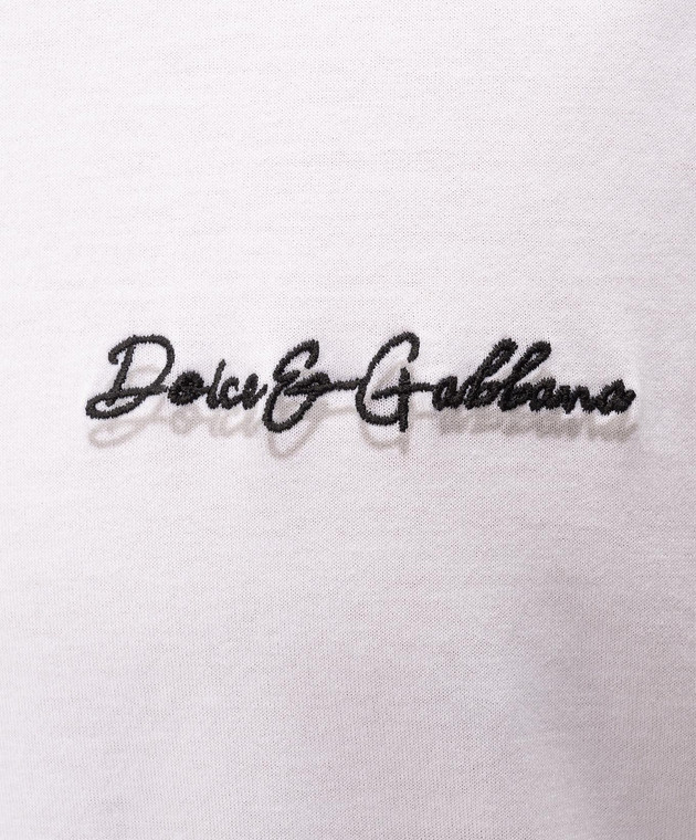 Dolce&Gabbana Біла футболка з контрастним логотипом G8PN9ZG7Q1W зображення 5