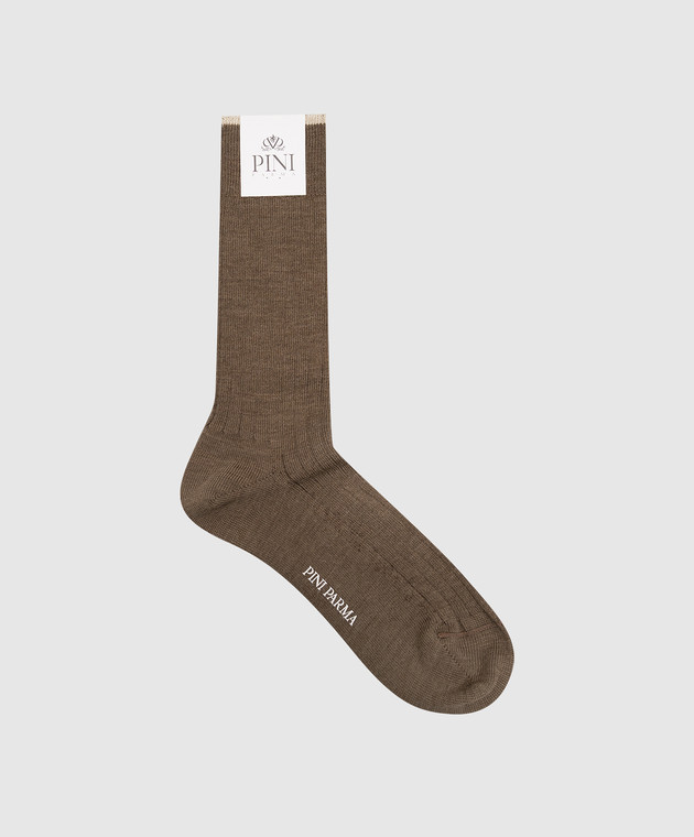 Pini Parma Коричневі шкарпетки з вовною SOCKBROW