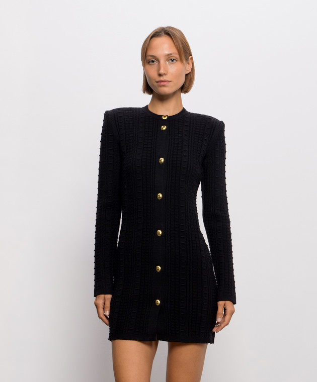 Twinset Чорна сукня з фактурним візерунком 262TP3100 зображення 3