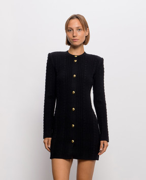 Twinset Черное платье с фактурным узором 262TP3100