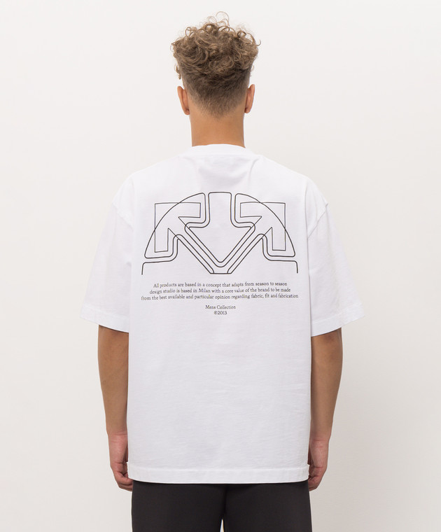 Off-White Белая футболка с принтом логотипа и эмблемы 44MAA120F26J01E изображение 4