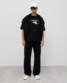 Off-White Чорна футболка Paint Arrow 44MAA120F5J00U