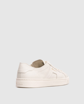 Santoni Белые кожаные кеды с логотипом WBGT61321PNNTDYI