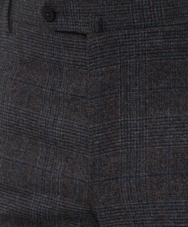 ISAIA Серый костюм из шерсти и кашемира в клетку 521ASI1019955V изображение 4