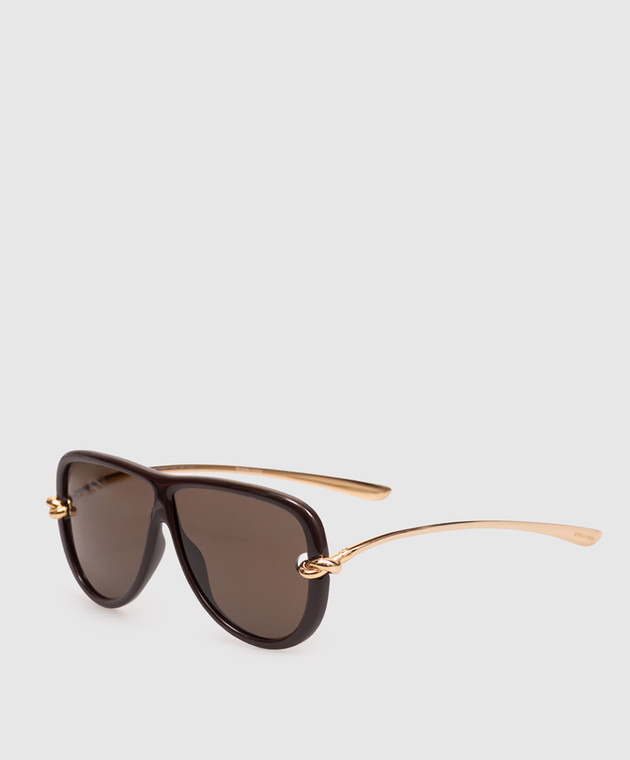 Bottega Veneta Коричневые солнцезащитные очки Knot A002JCVBL80 изображение 3