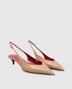 Valentino Коричневые кожаные слингбеки с логотипом VLogo 9W2S0QB8YEA