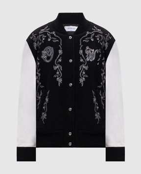 Off-White Черный комбинированный бомбер 2FG00404T