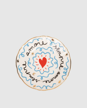 Bitossi Home Белая фарфоровая тарелка для хлеба Heart PAN00101