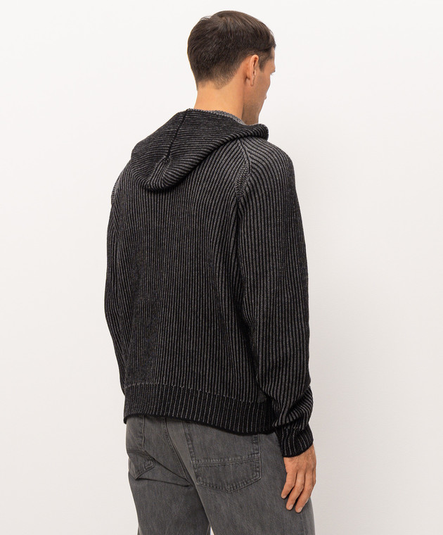 Stone Island Серый двусторонний кардиган из кашемира L2S155100067S0N21 изображение 4