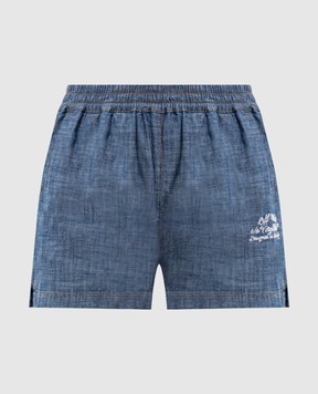 Off-White Сині джинсові шорти з вишивкою логотипа 2YC01BS26DEN001