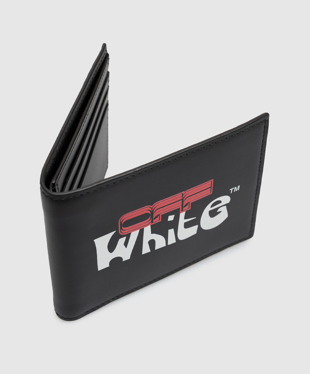 Off-White Чорне шкіряне портмоне Goofy OWMNC04F26LT01 зображення 4