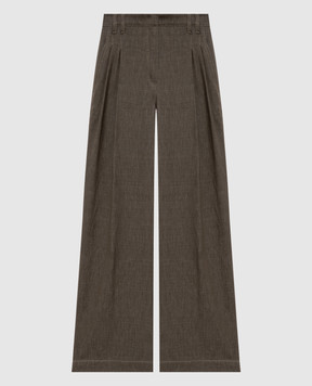 Brunello Cucinelli Брюки цвета хаки с цепочкой мониль MB125P5759