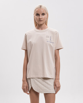Off-White Бежевая футболка Kyiv Connect Dots 29A00751T