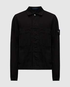 Stone Island Чорна джинсова куртка з логотипом K2S15Q100027S00J5