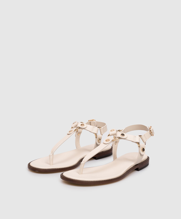 Doucal's Кожаные сандалии цвета айвори DD8870MARNUF073 изображение 2