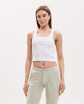 Sporty & Rich Белый топ Juicy Crown в рубчик TO116716689WH01