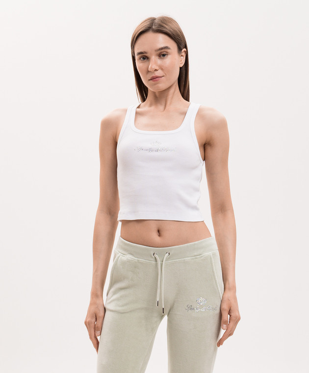 Sporty & Rich Білий топ Juicy Crown в рубчик TO116716689WH01 зображення 3