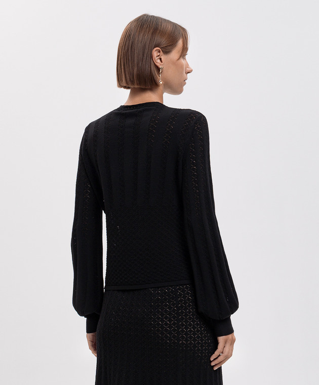 Twinset Черный джемпер с ажурным узором 262TP3124 изображение 4