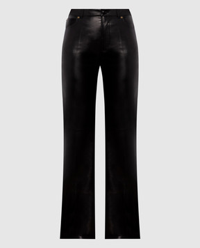 Balmain Черные кожаные брюки HF1QH005LE35
