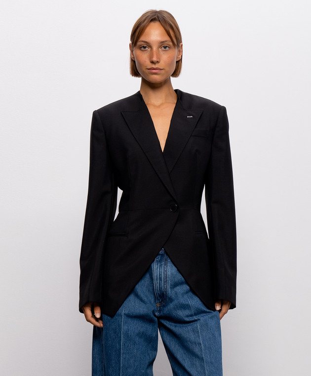 Givenchy Черный двубортный жакет из шерсти BW30R3100H изображение 3