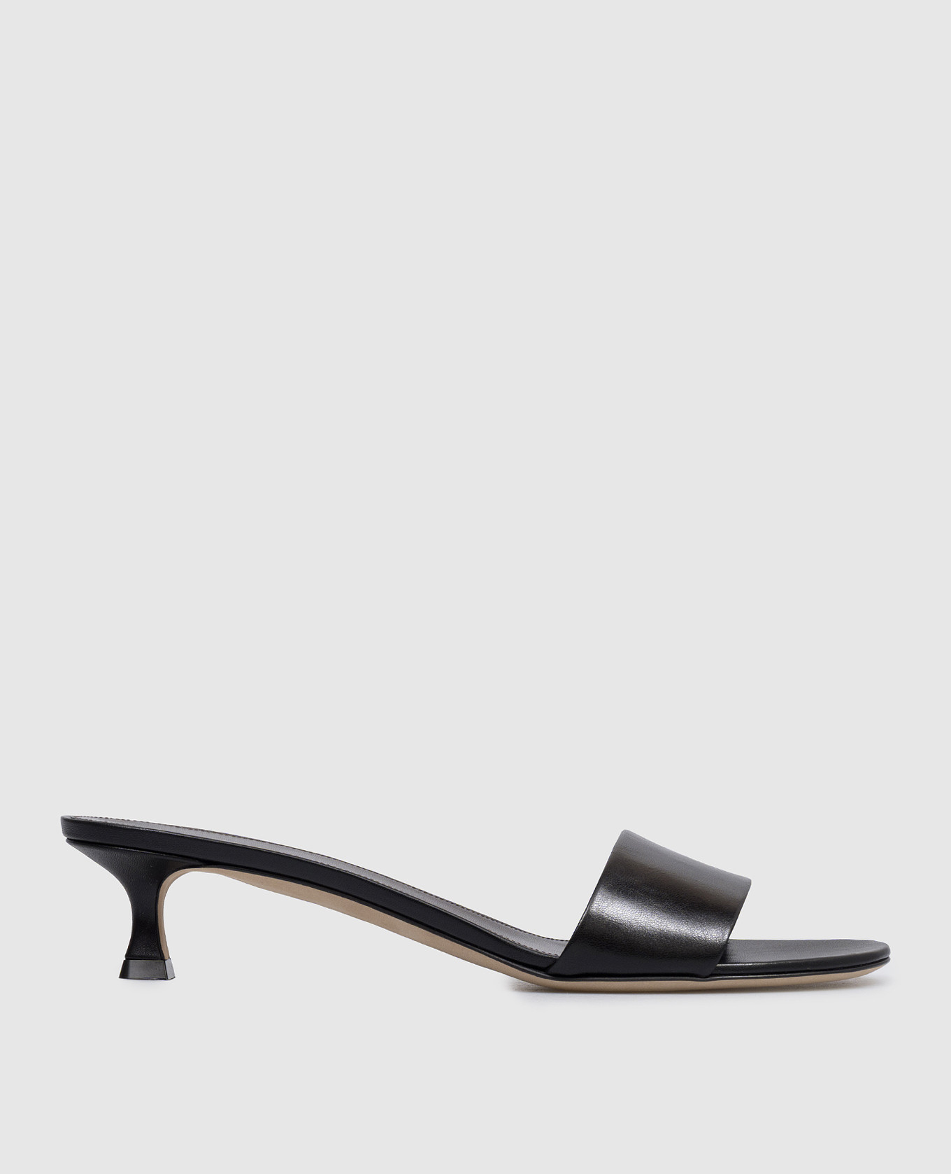 Черные кожаные мюли