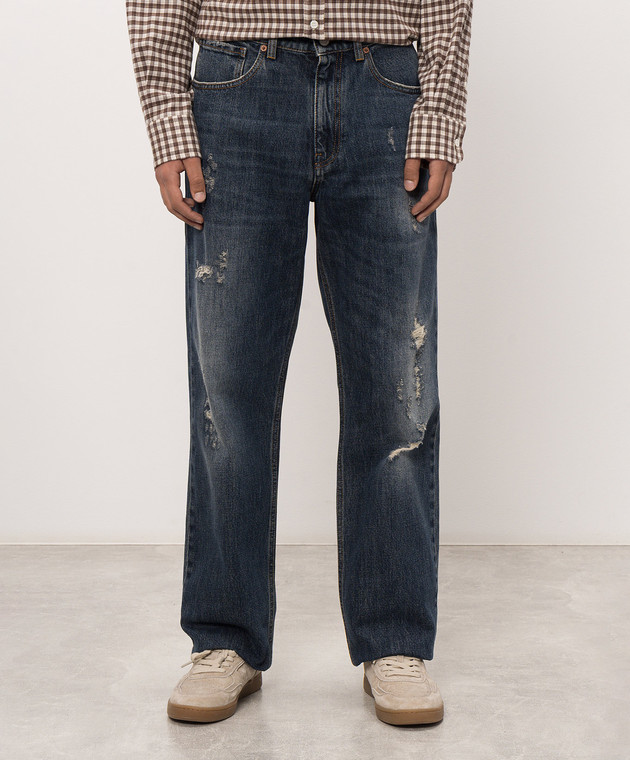 Maison Margiela MM6 Сині джинси з проріхами SH2LA0063M30063 зображення 3