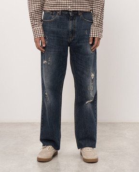 Maison Margiela MM6 Синие джинсы с прорехами SH2LA0063M30063