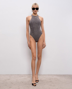 Venuja Серый купальник MALIBU с кристаллами OP005A