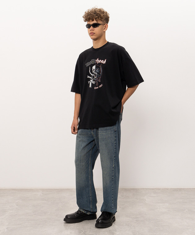 Vetements Чорна футболка з принтом MH27TR242B зображення 2
