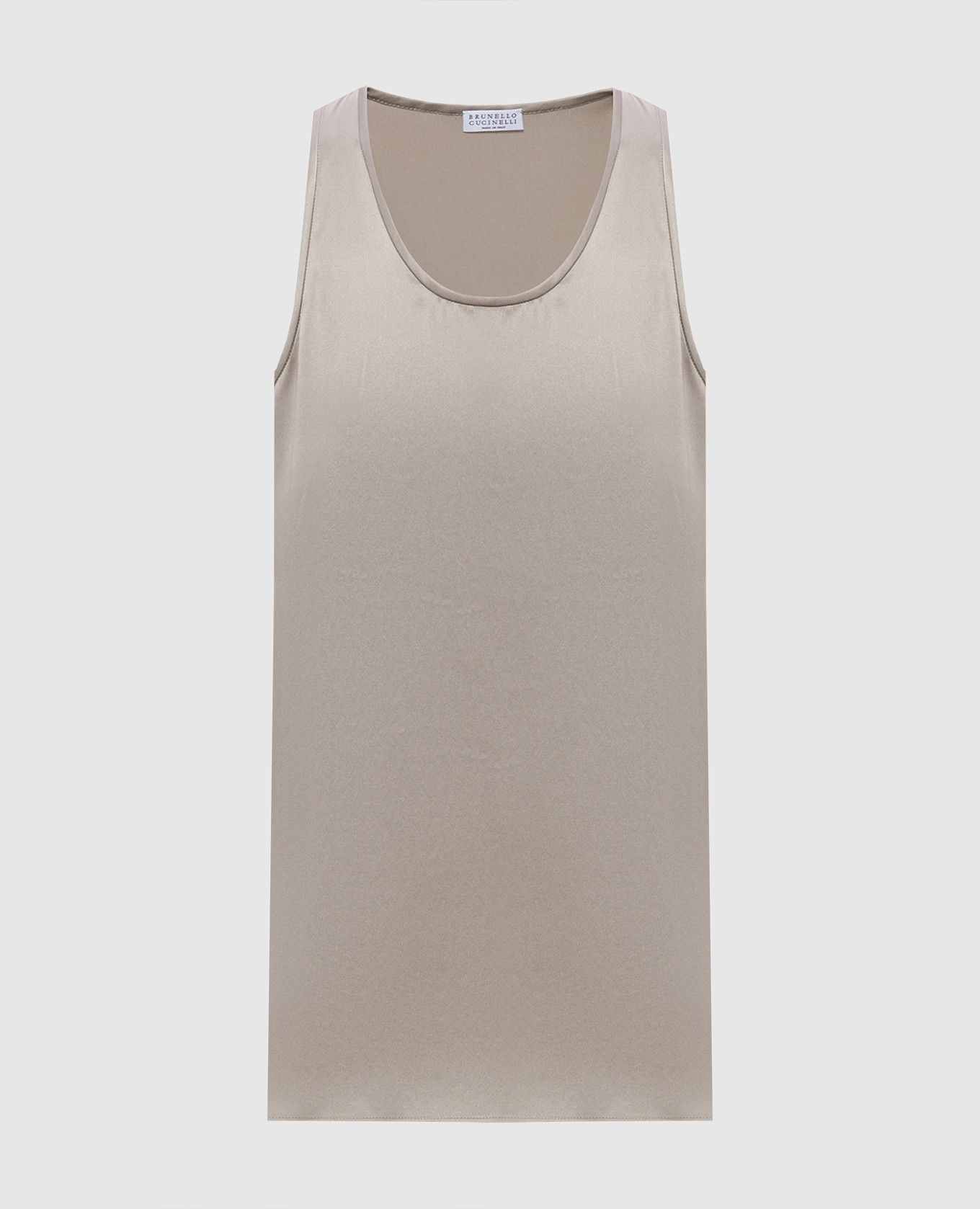 Бежевый топ из шелка