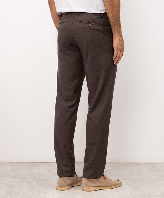 Canali Коричневі штани з вовни AR03652V91659 зображення 4