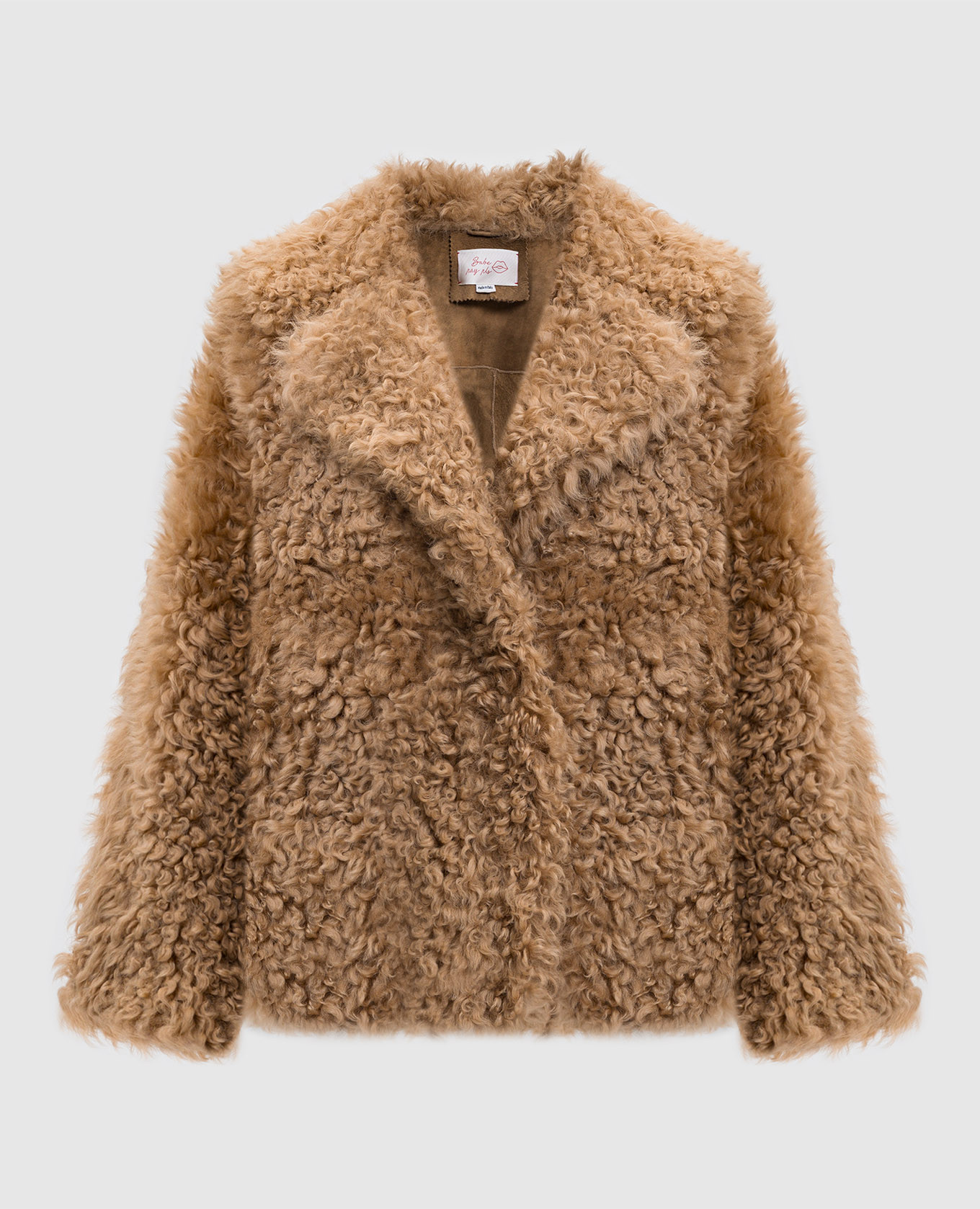 Корневая дубленка с отложным воротником