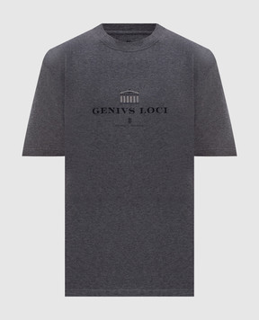 Brunello Cucinelli Сіра меланжева футболка Genius Loci M0B138520