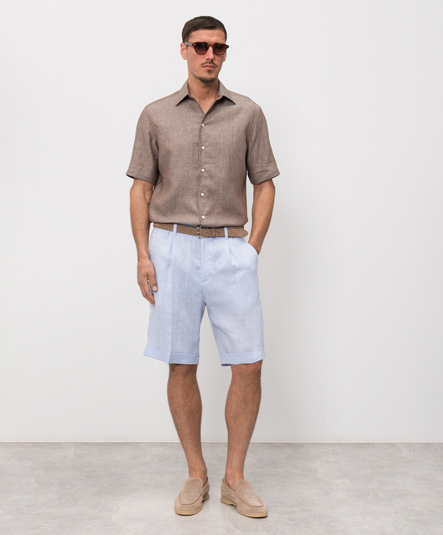 Castangia dal 1850 Коричнева сорочка з льону PDAMOD11S26 зображення 2