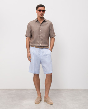 Castangia dal 1850 Коричнева сорочка з льону PDAMOD11S26