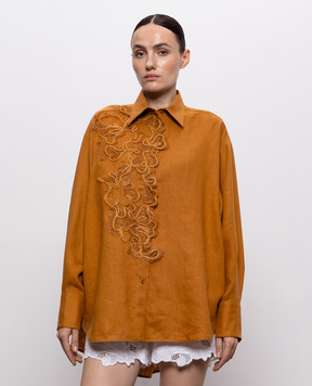 Ermanno Scervino Life Коричнева сорочка з льону D484K305ZQR
