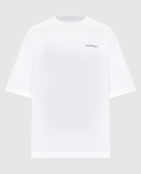 Off-White Біла футболка з принтом емблеми 44MAA120F5J013