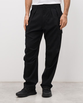 Tom Ford Черные брюки карго из шерсти, кашемира и шелка SCC004FMW084