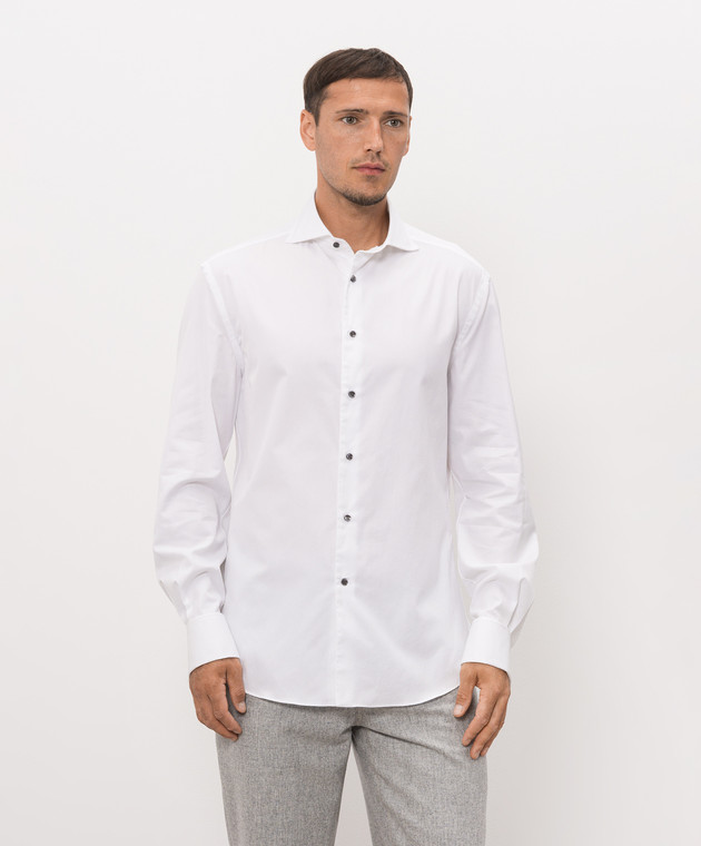 Brunello Cucinelli Рубашка белого цвета MR620S1898 изображение 3