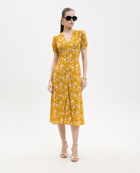 Jacob Lee Жовта сукня із шовку в квітковий принт WSD0066SS26LCF