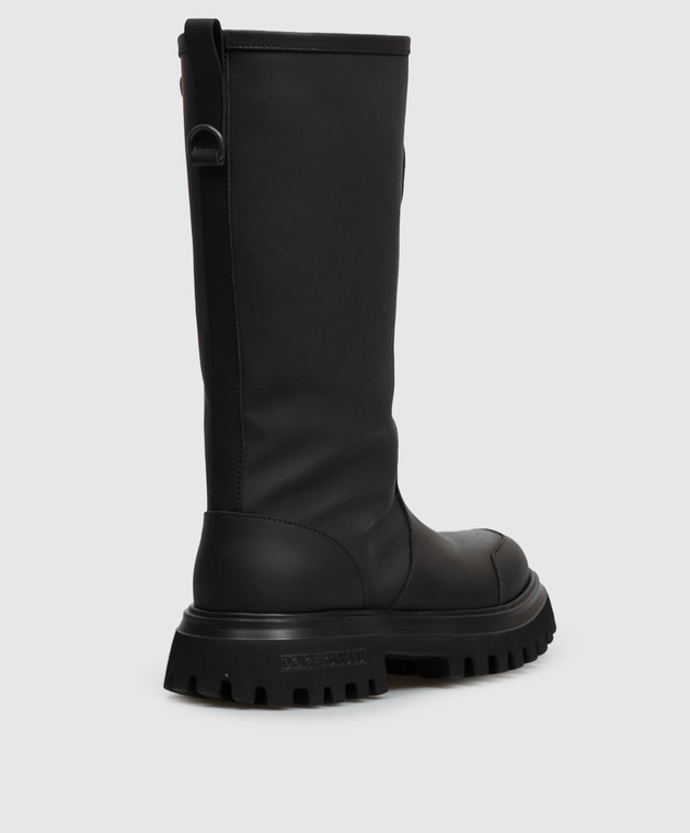 Dolce&Gabbana Дитячі чорні комбіновані чоботи на хутрі D11436A3M463738 зображення 3
