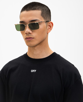 Off-White Золотые очки с логотипом OFF OW2031765559
