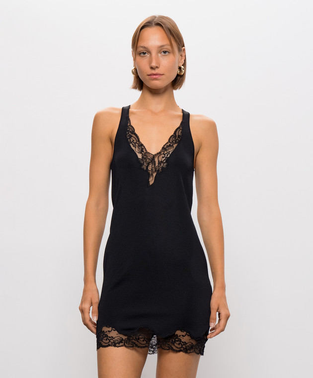 Balmain Черное платье с кружевом DR0000000053 изображение 3