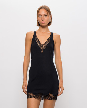 Balmain Черное платье с кружевом DR0000000053