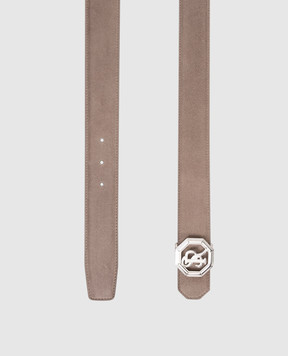 Stefano Ricci Бежевий замшевий ремінь з монограмою логотипа N381SDC366P