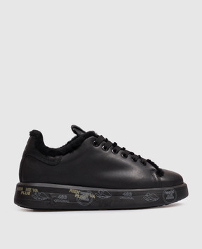 Premiata Черные кожаные кроссовки Belle на меху BELLE5074M