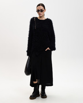 Y`S Yamamoto Черная юбка миди с шерстью YLS03104