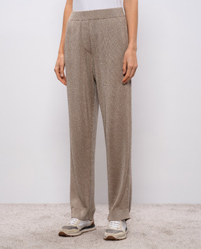 Brunello Cucinelli Бежевые джогеры с люрексом MAZ260299
