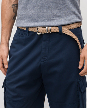 Brunello Cucinelli Бежевый замшевый плетеный ремень MAURP253